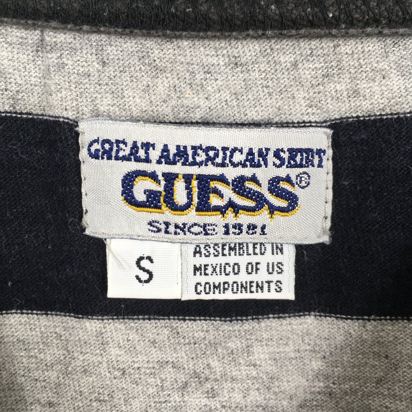 Guess Jeans Usa Stripes Gray T shirt Medium