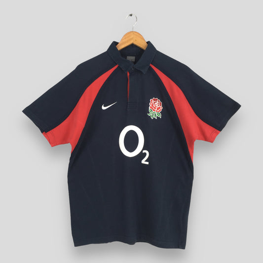 Nike O2 England Rugby Jersey Black Polo Rugby Shirt