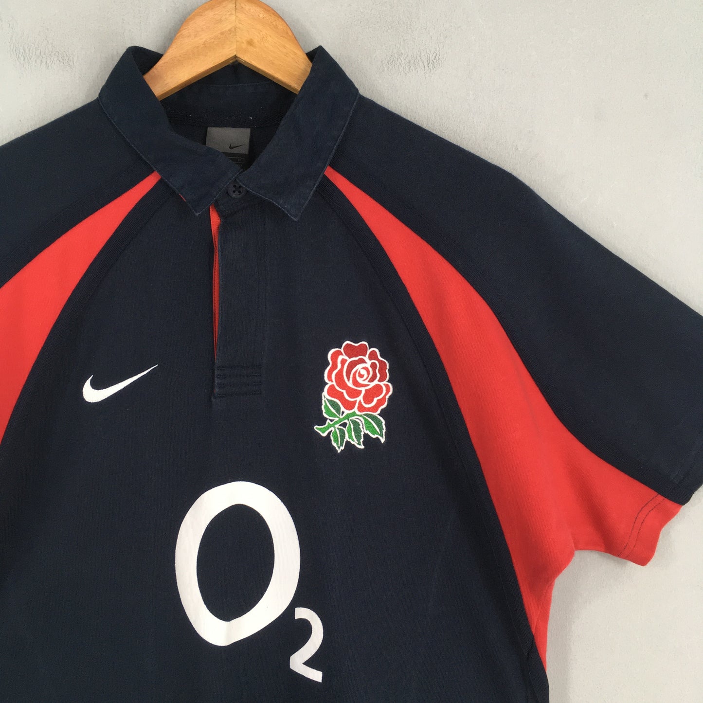 Nike O2 England Rugby Jersey Black Polo Rugby Shirt