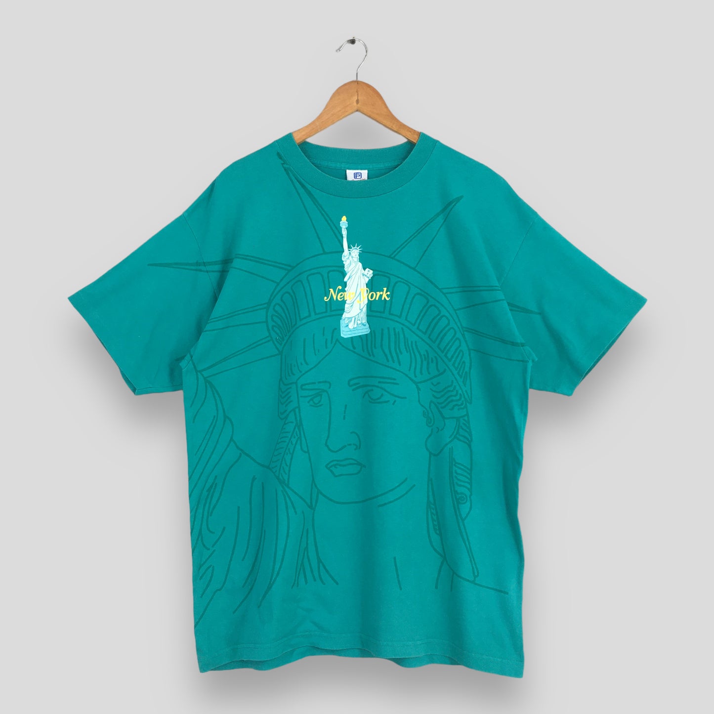 New York Statue Of Liberty Green T shirt XLarge