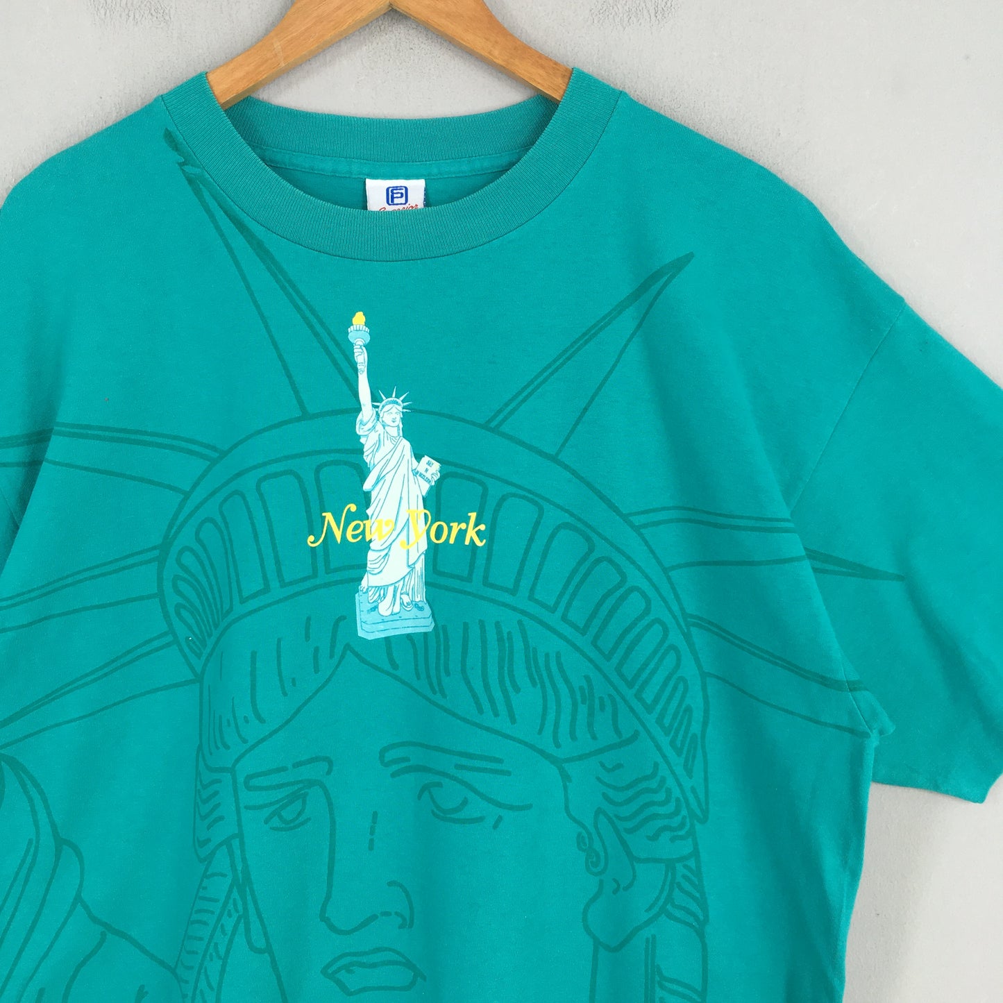 New York Statue Of Liberty Green T shirt XLarge