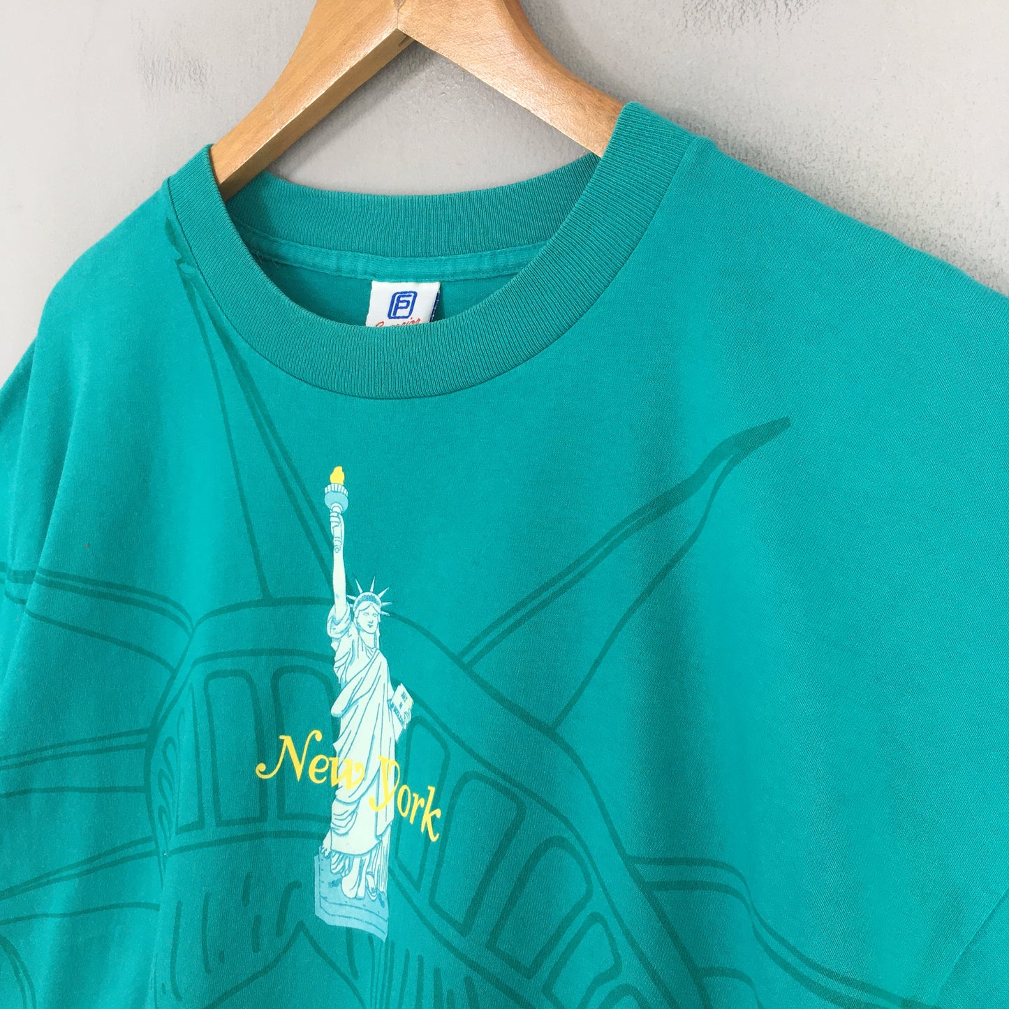 New York Statue Of Liberty Green T shirt XLarge