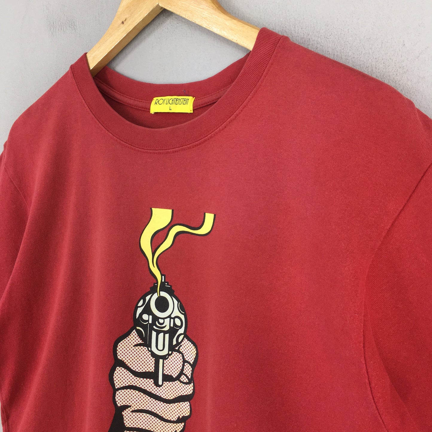 Roy Lichtenstein Gun in America (1968) Art Red T shirt