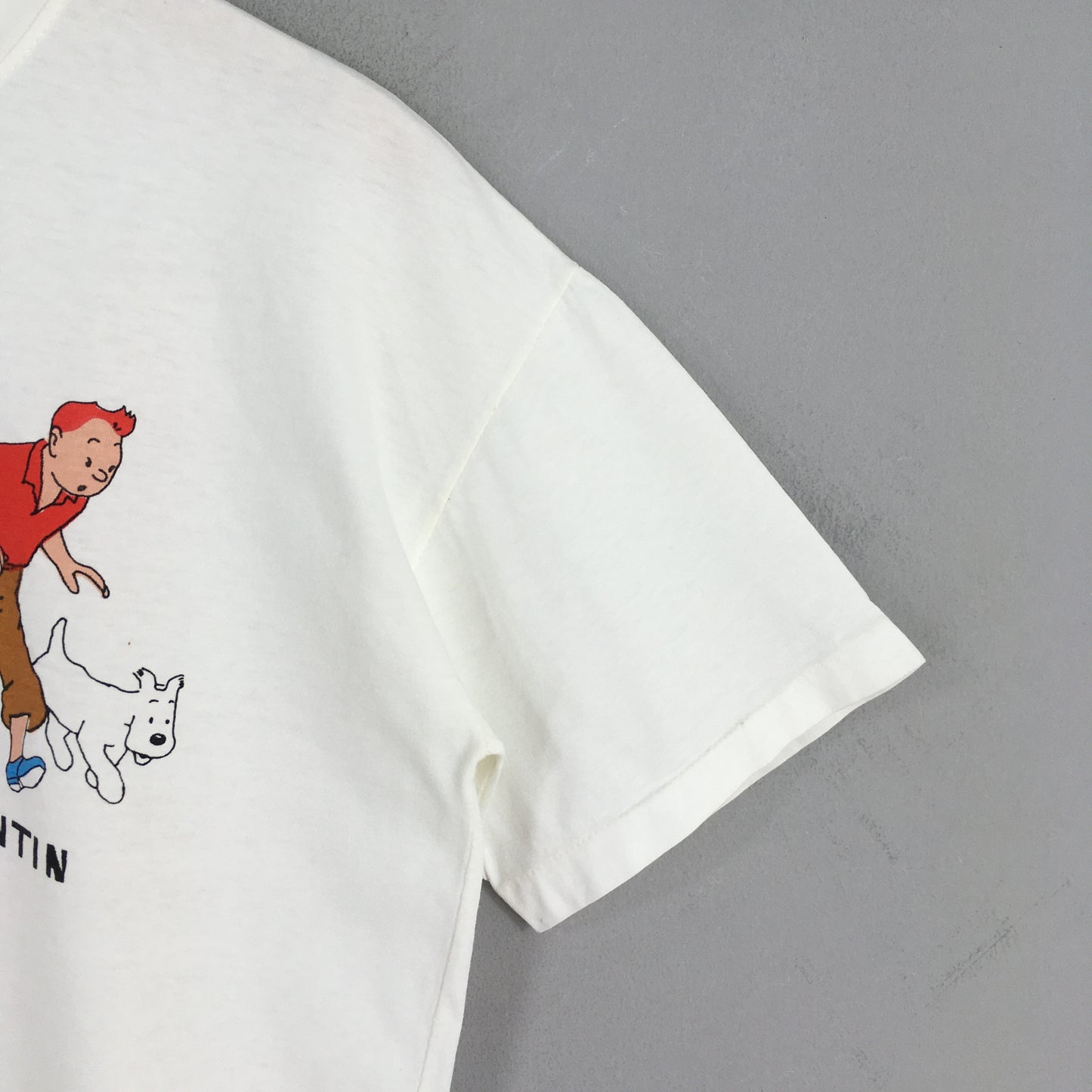 The Adventures of Tintin Cigars Of The Pharaoh Cartoon White T shirt Medium