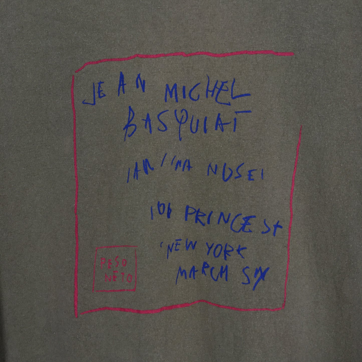 Jean-Michel Basquiat Pop Art Peso Neto Artwork Tee Large