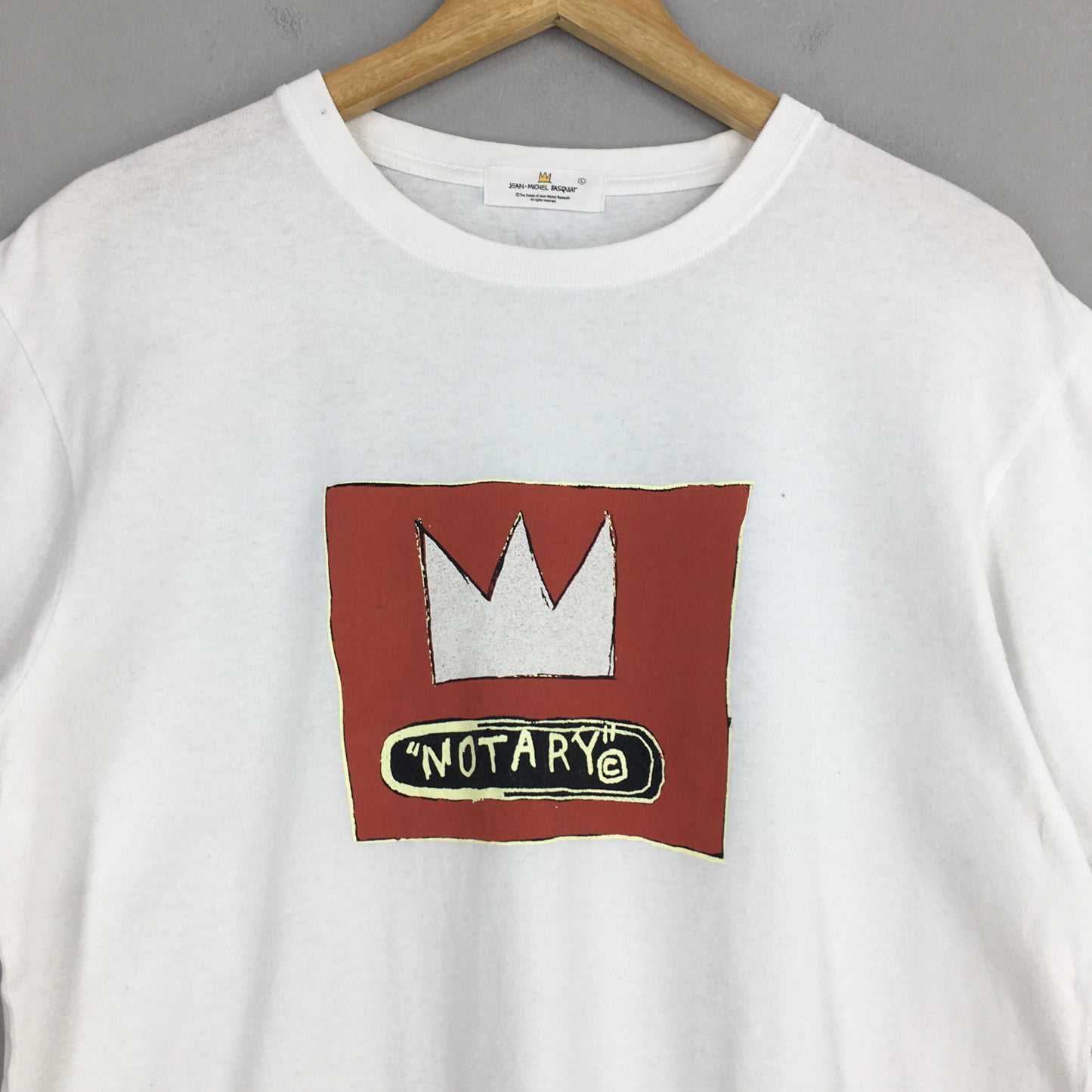 JMB Jean Michel Basquiat Notary Crown (1983) Pop Art T shirt Large