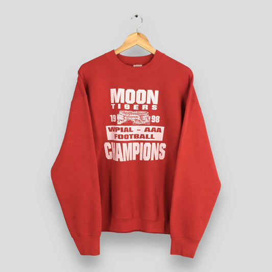 Moon Tigers Football Red Sweatshirt Large