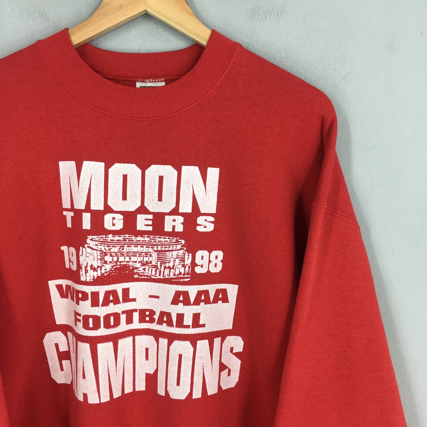 Moon Tigers Football Red Sweatshirt Large