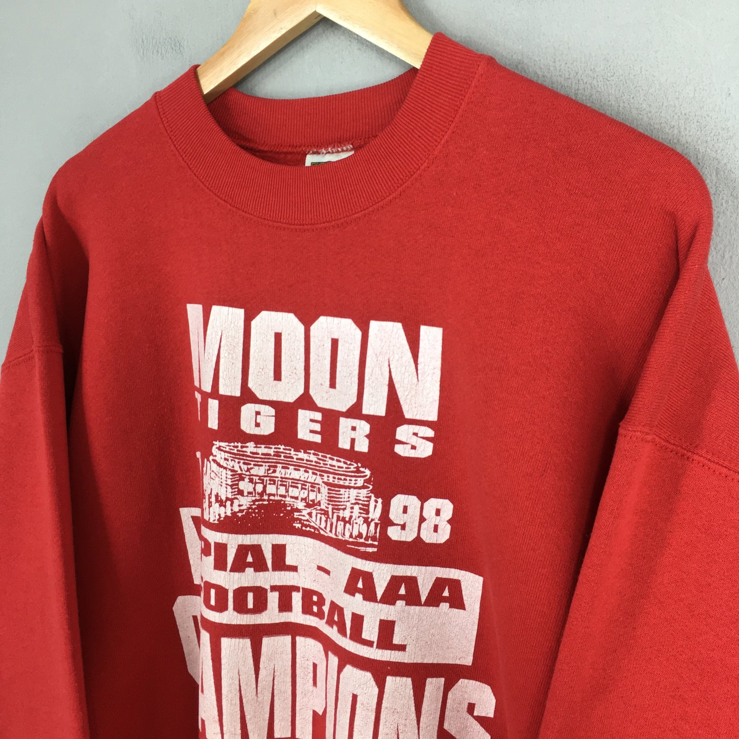 Moon Tigers Football Red Sweatshirt Large