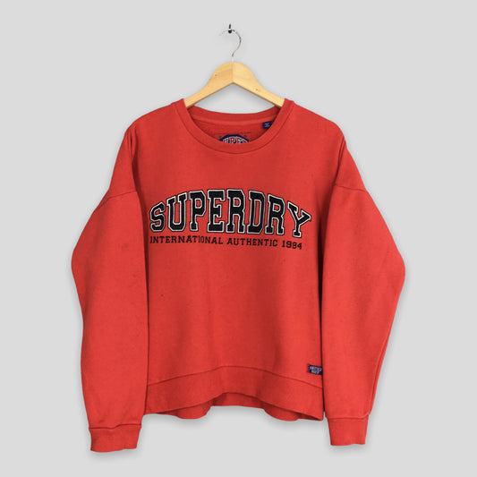 Super Dry Red Streetwear Sweatshirt Small