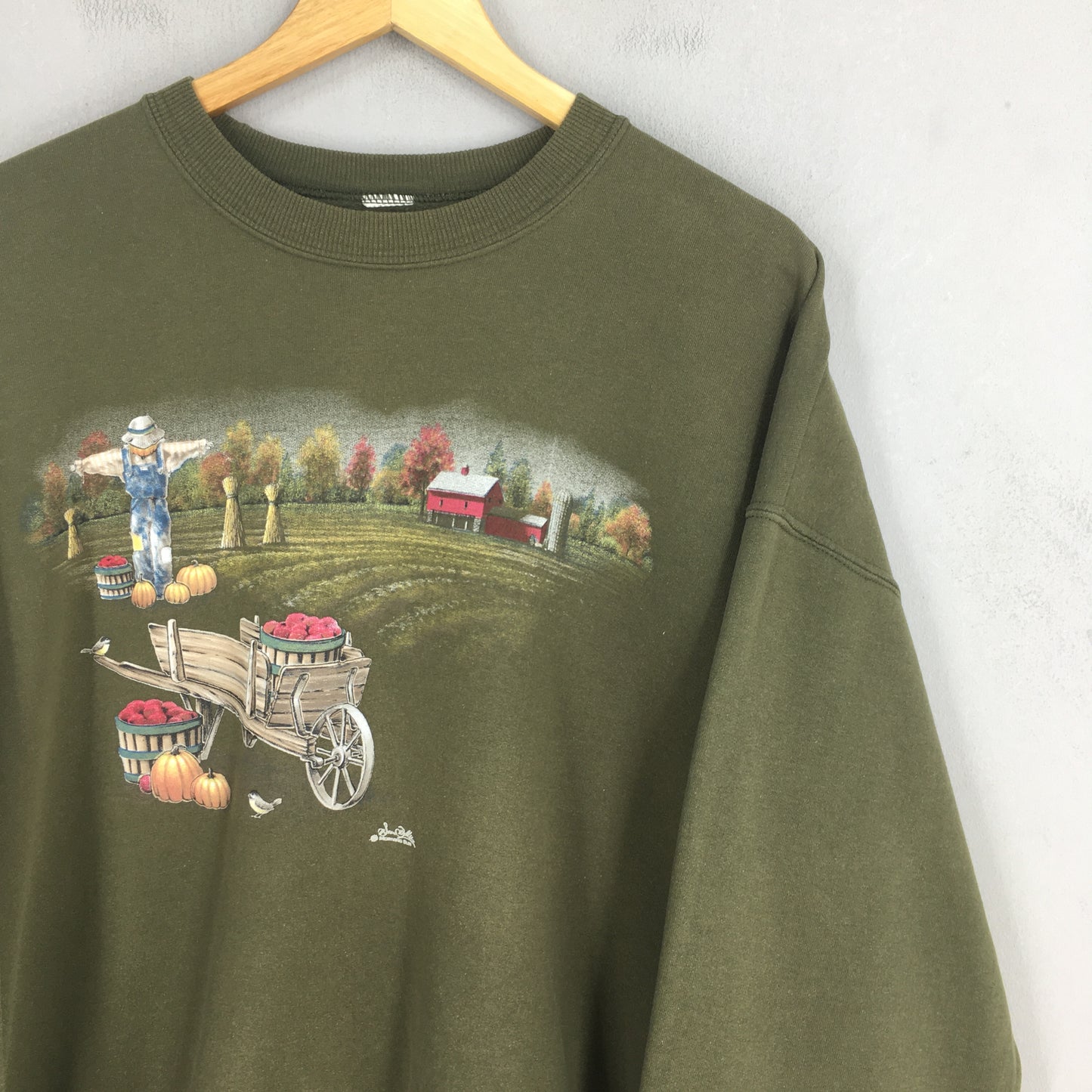 Pumpkin Farm Green Sweatshirt XLarge