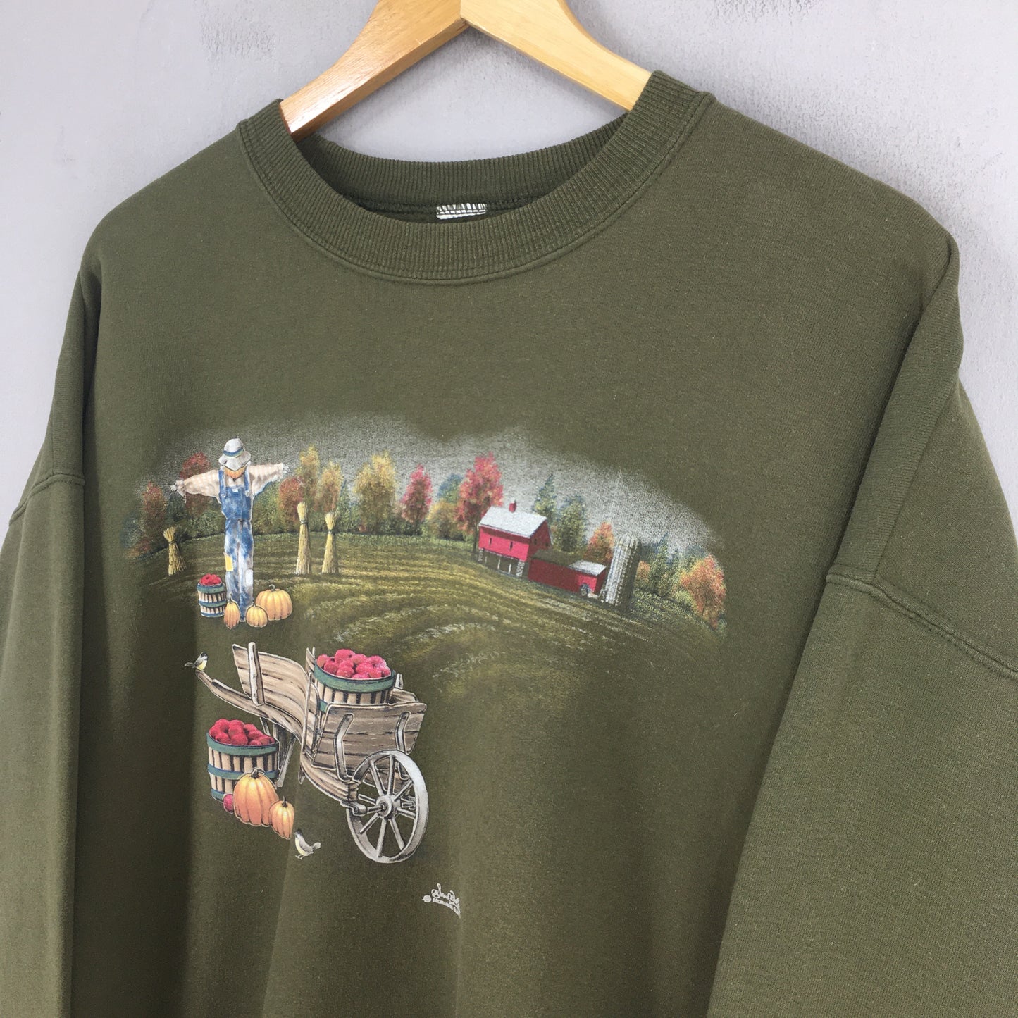 Pumpkin Farm Green Sweatshirt XLarge