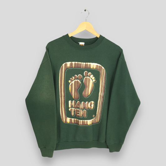 Hang Ten Big Logo Green Sweatshirt Medium