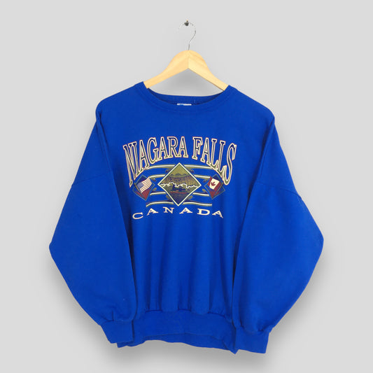 Niagara Falls Canada Blue Sweatshirt Large