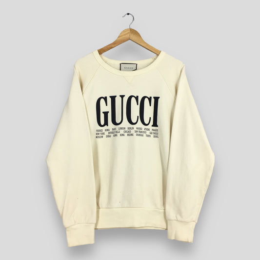 AW18 Gucci Firenze Cities Printed Designer Sweatshirt Large