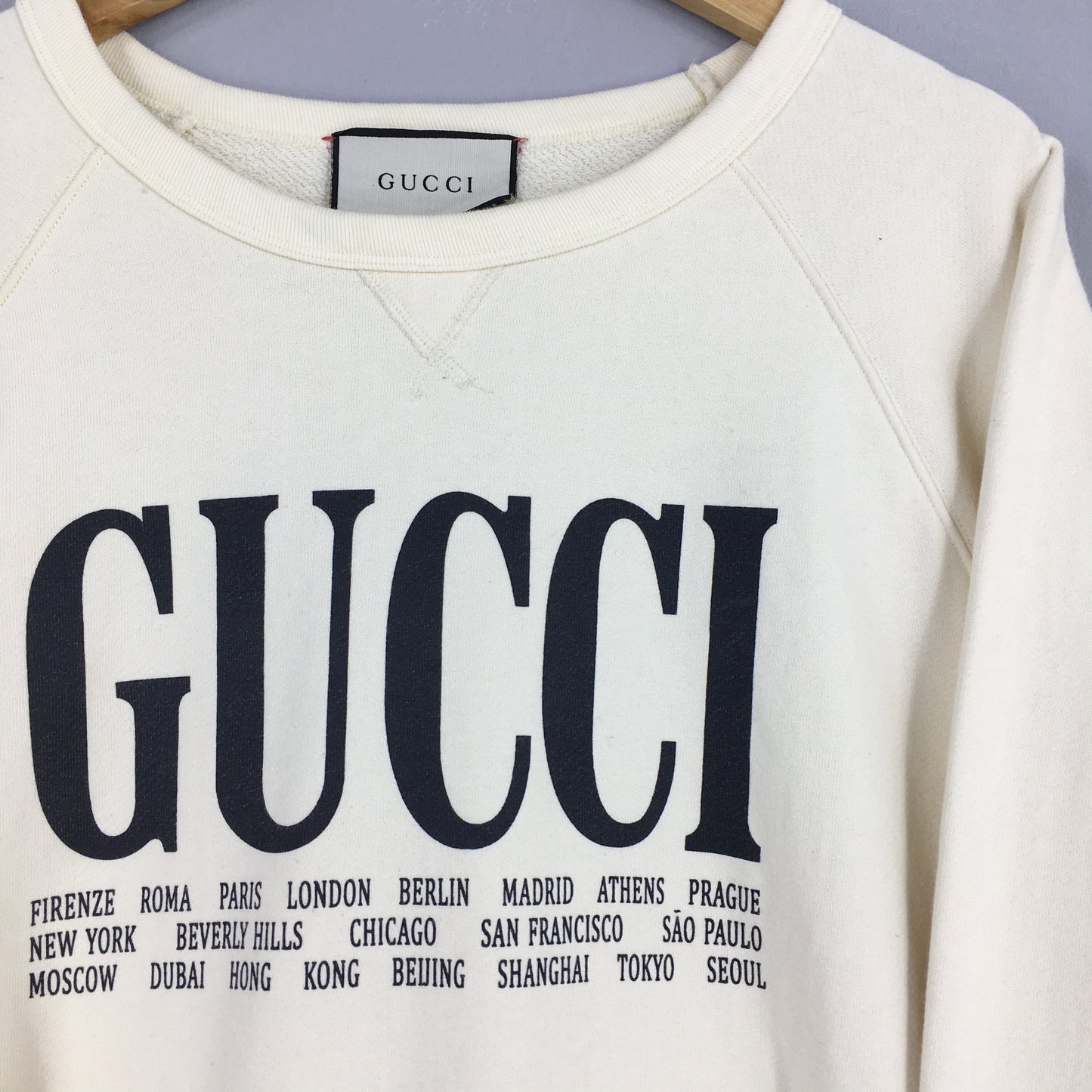 AW18 Gucci Firenze Cities Printed Designer Sweatshirt Large