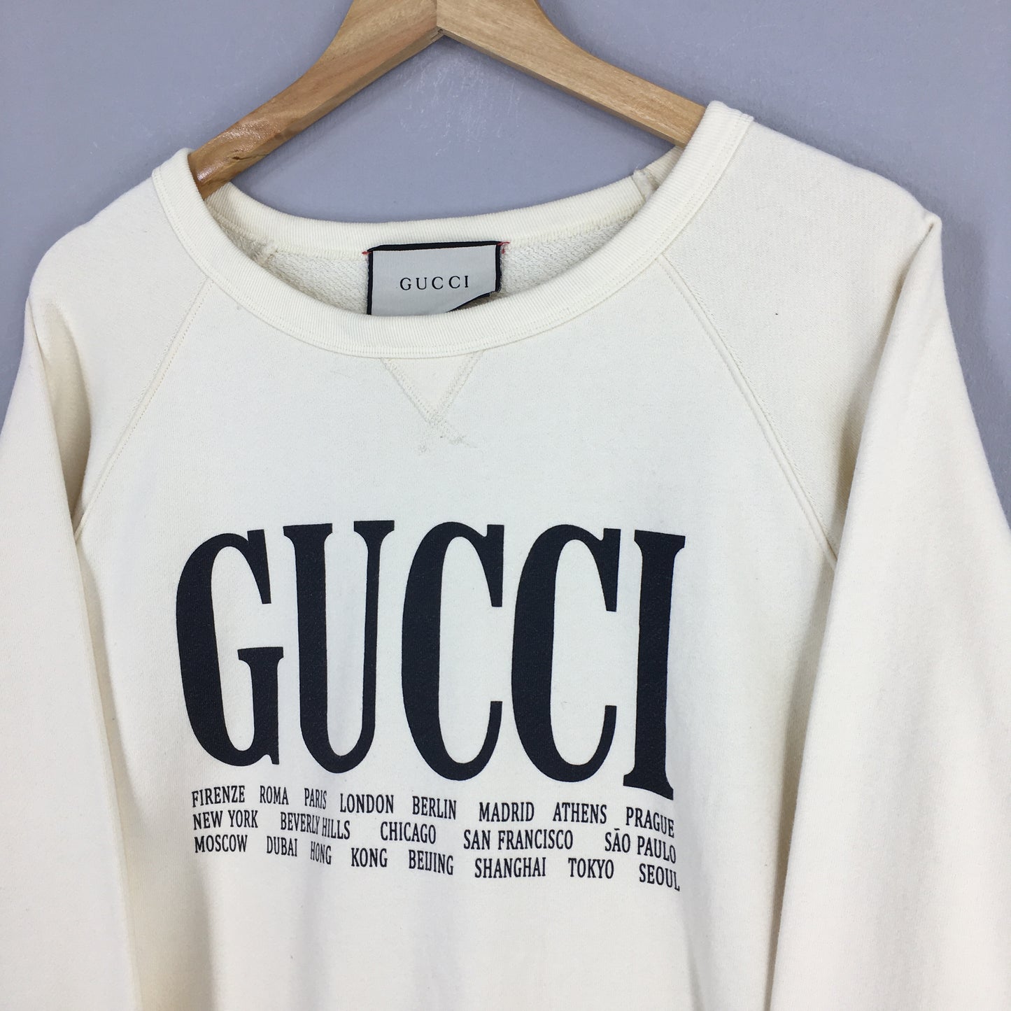 AW18 Gucci Firenze Cities Printed Designer Sweatshirt Large