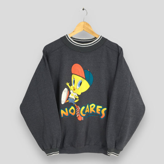 Tweety Yellow Bird Looney Tunes Gray Sweatshirt Medium