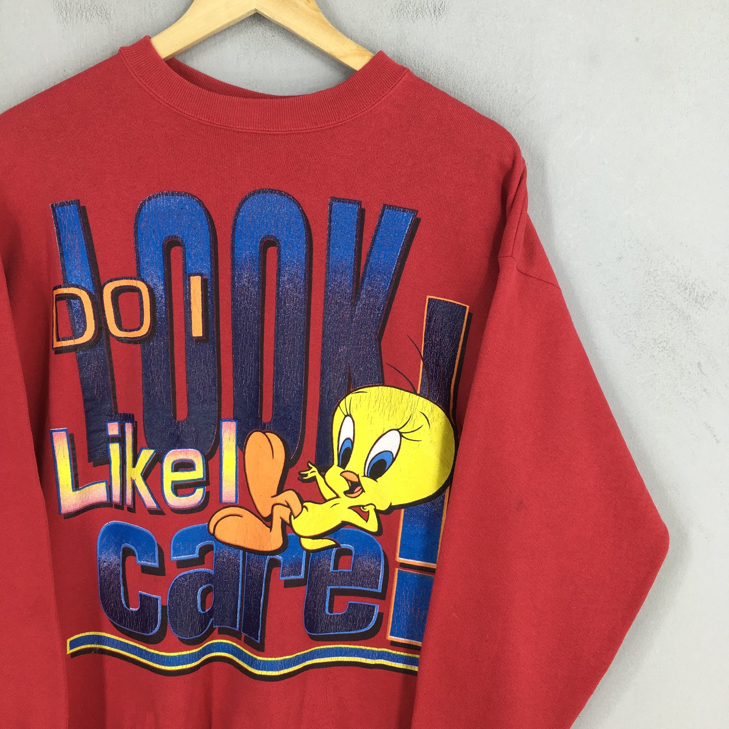 Tweety Bird Looney Tunes Red Sweatshirt Medium