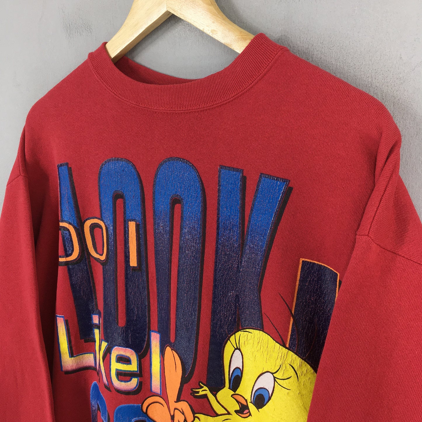 Tweety Bird Looney Tunes Red Sweatshirt Medium