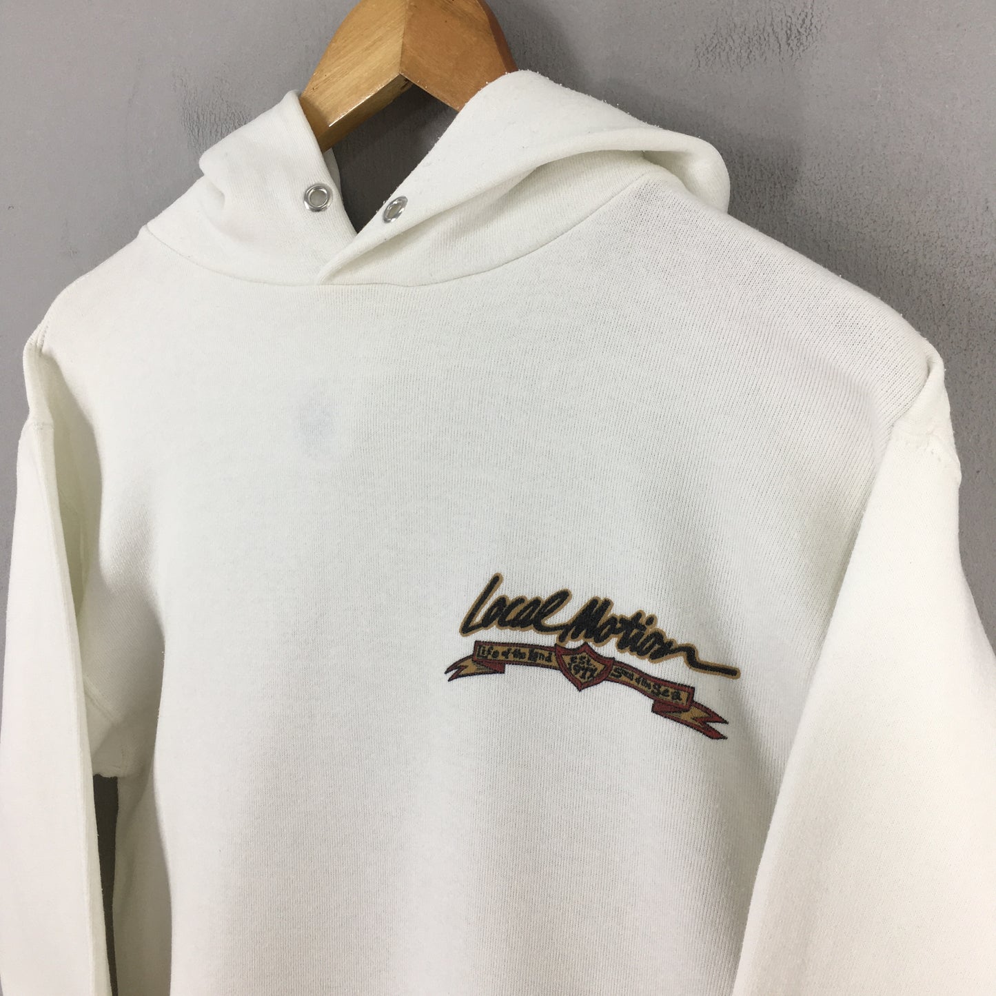 Local Motion Surfing White Hoodie Sweatshirt Medium