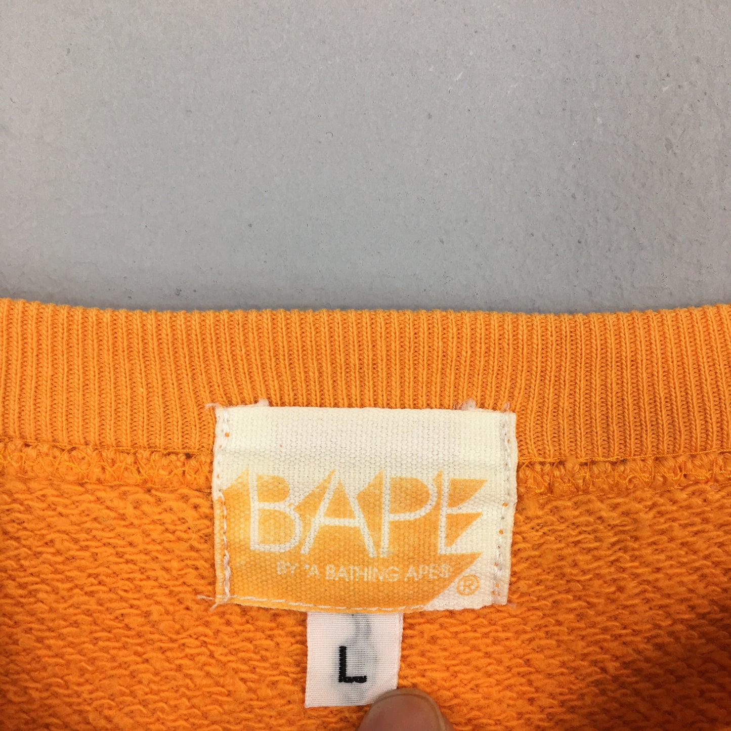 Bape Shark A Bathing Ape Orange Sweatshirt Large