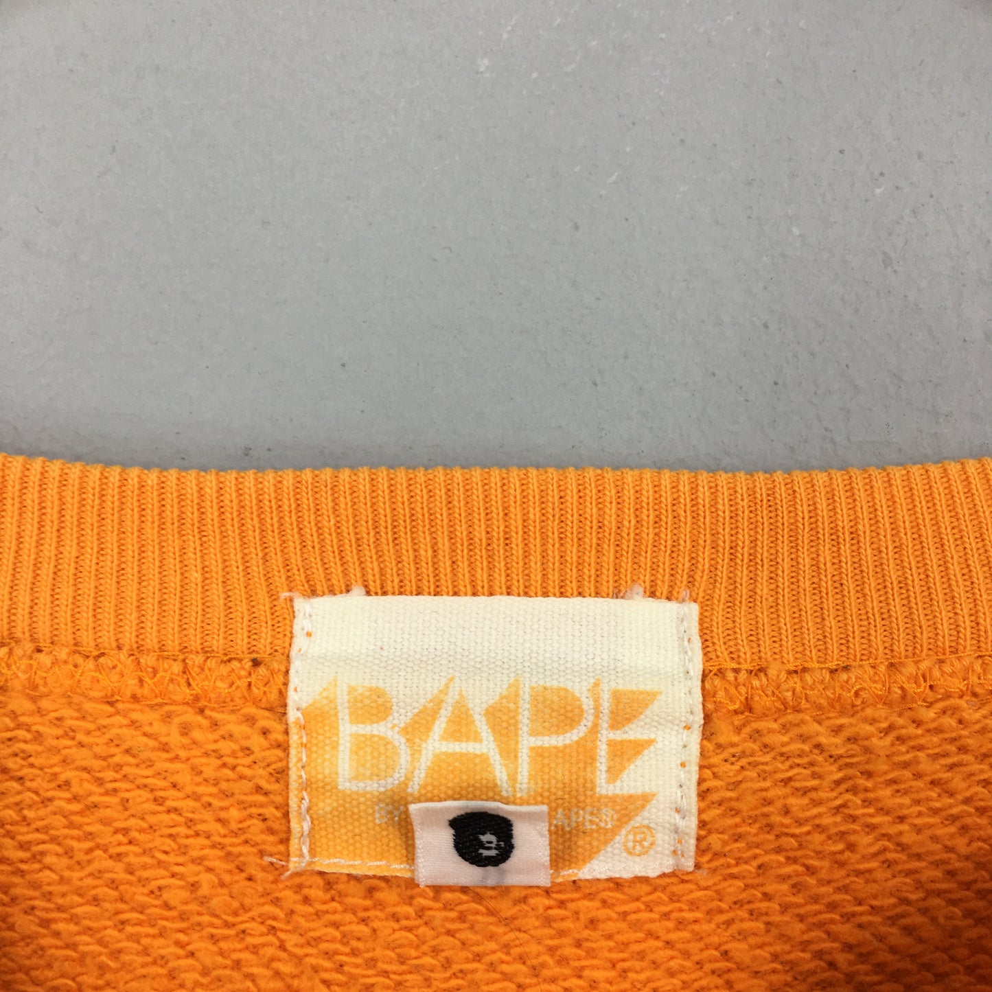 Bape Shark A Bathing Ape Orange Sweatshirt Large