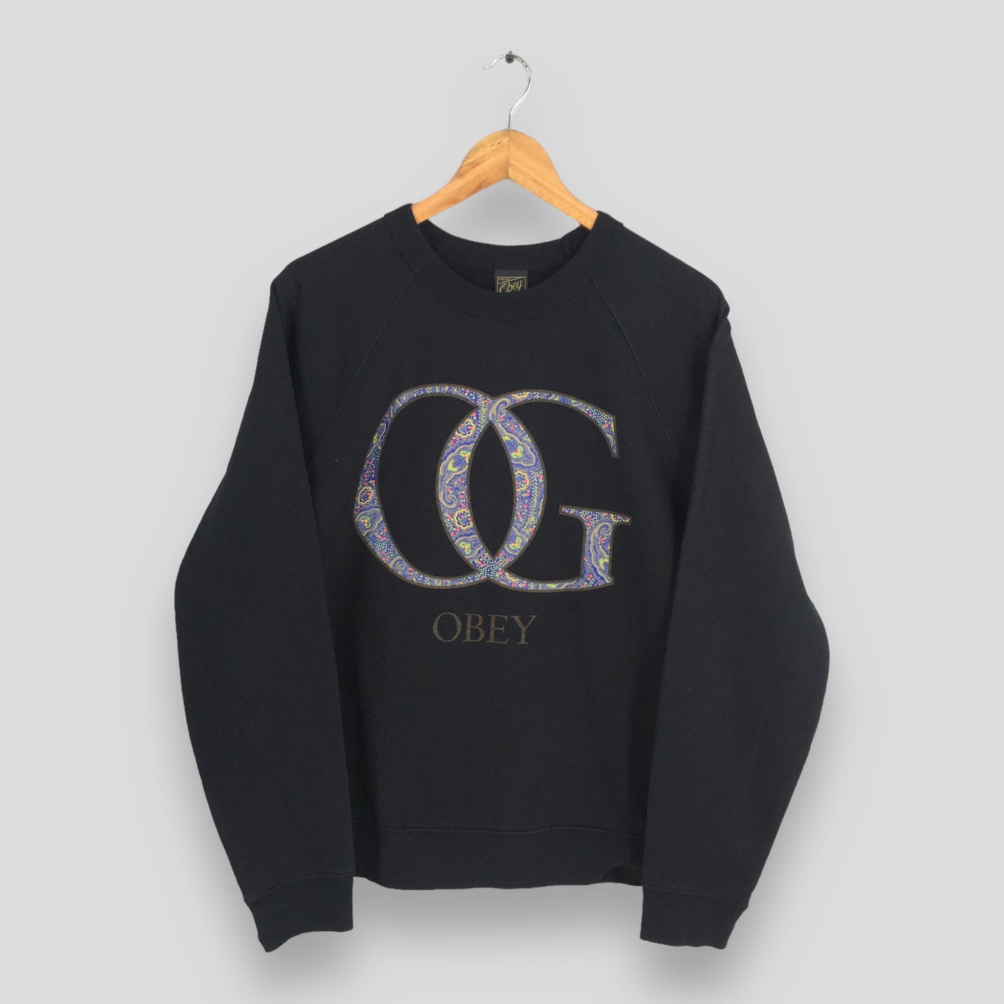 Obey Worldwide OG Logo Black Sweatshirt Medium