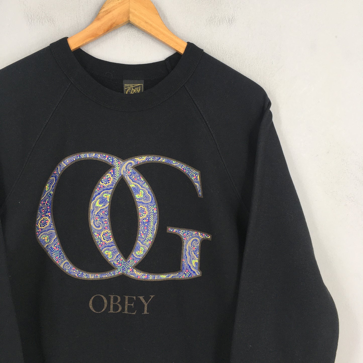 Obey Worldwide OG Logo Black Sweatshirt Medium