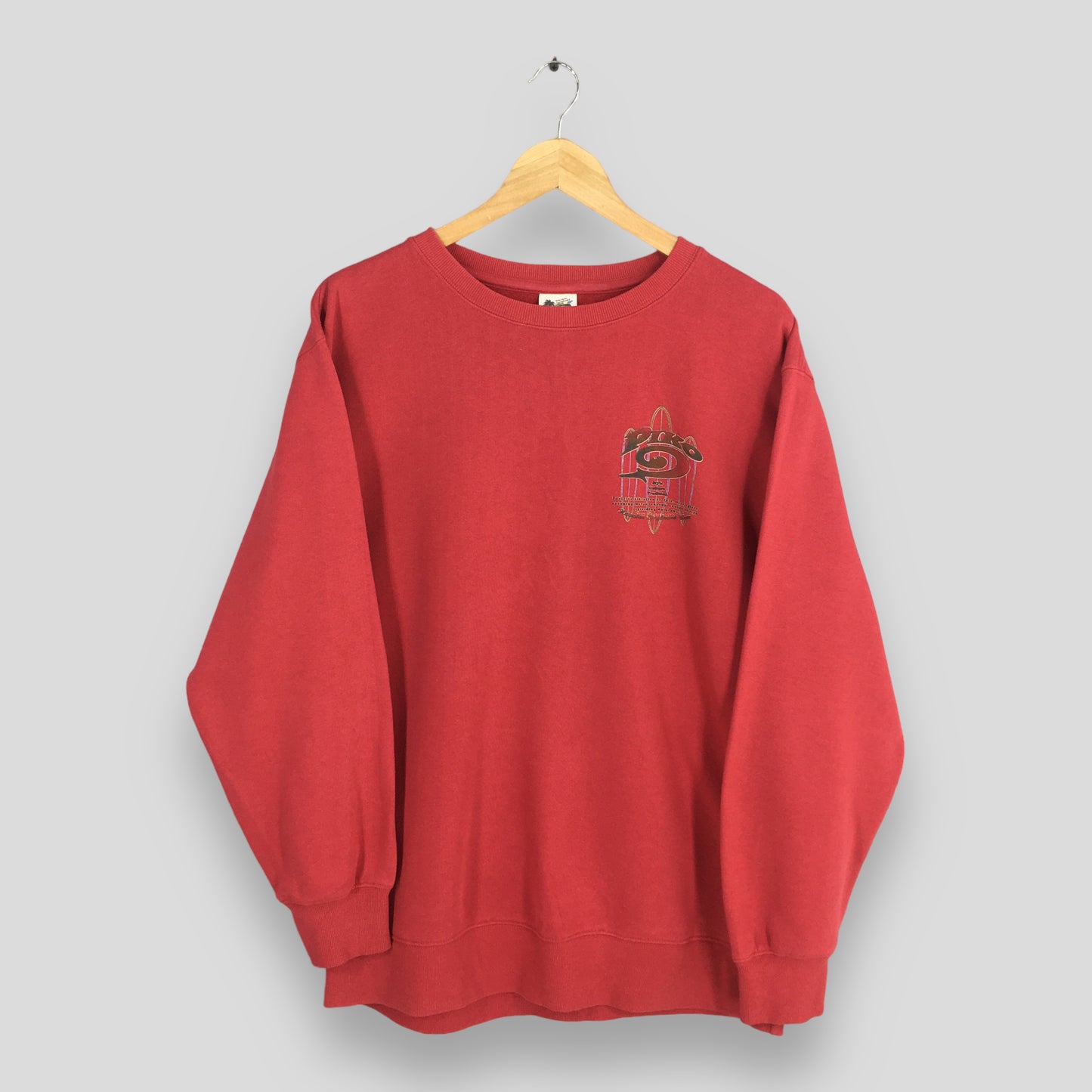 Piko Longboard Surfing Red Sweatshirt XLarge