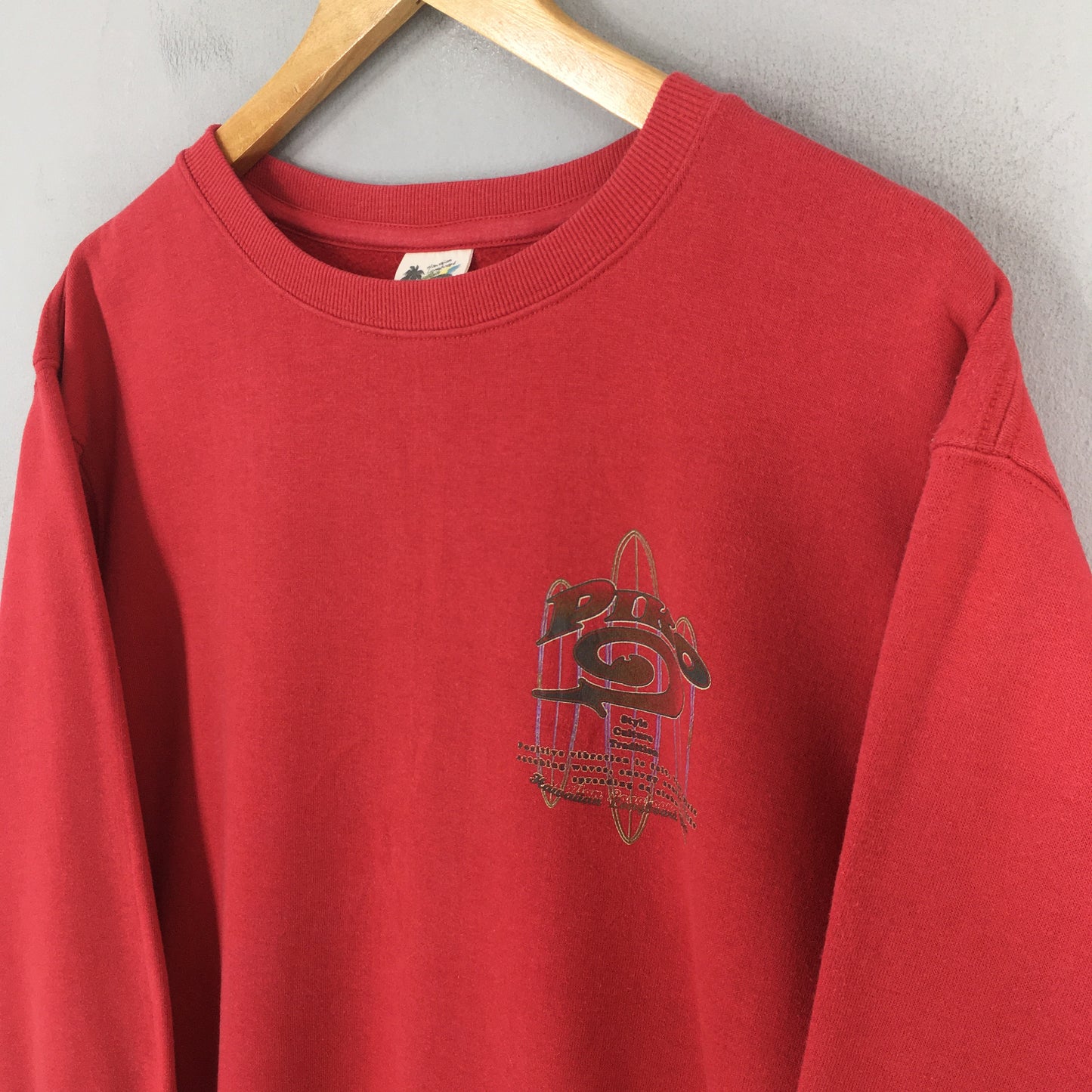 Piko Longboard Surfing Red Sweatshirt XLarge