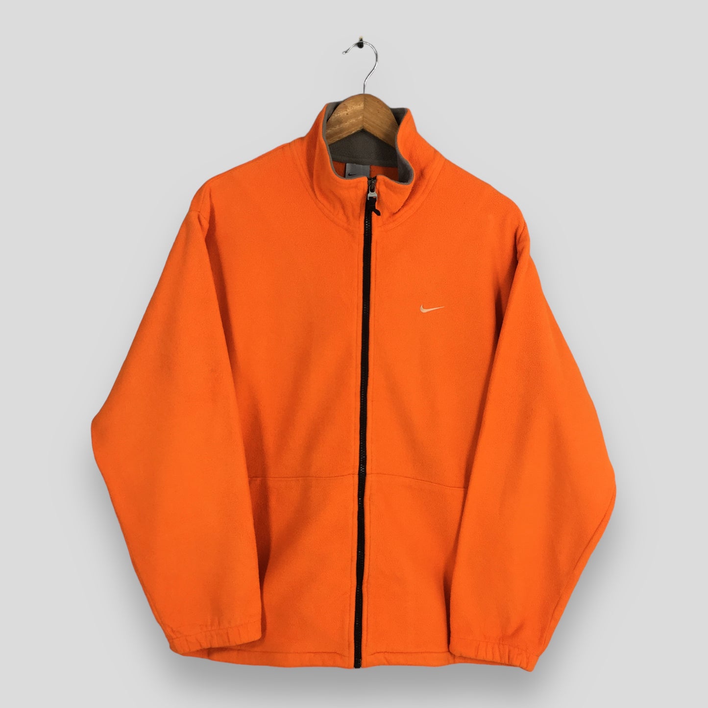 Nike Fleece Orange Zipper Sweatshirt Medium