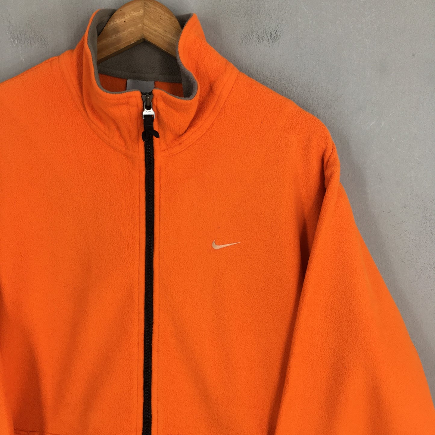 Nike Fleece Orange Zipper Sweatshirt Medium