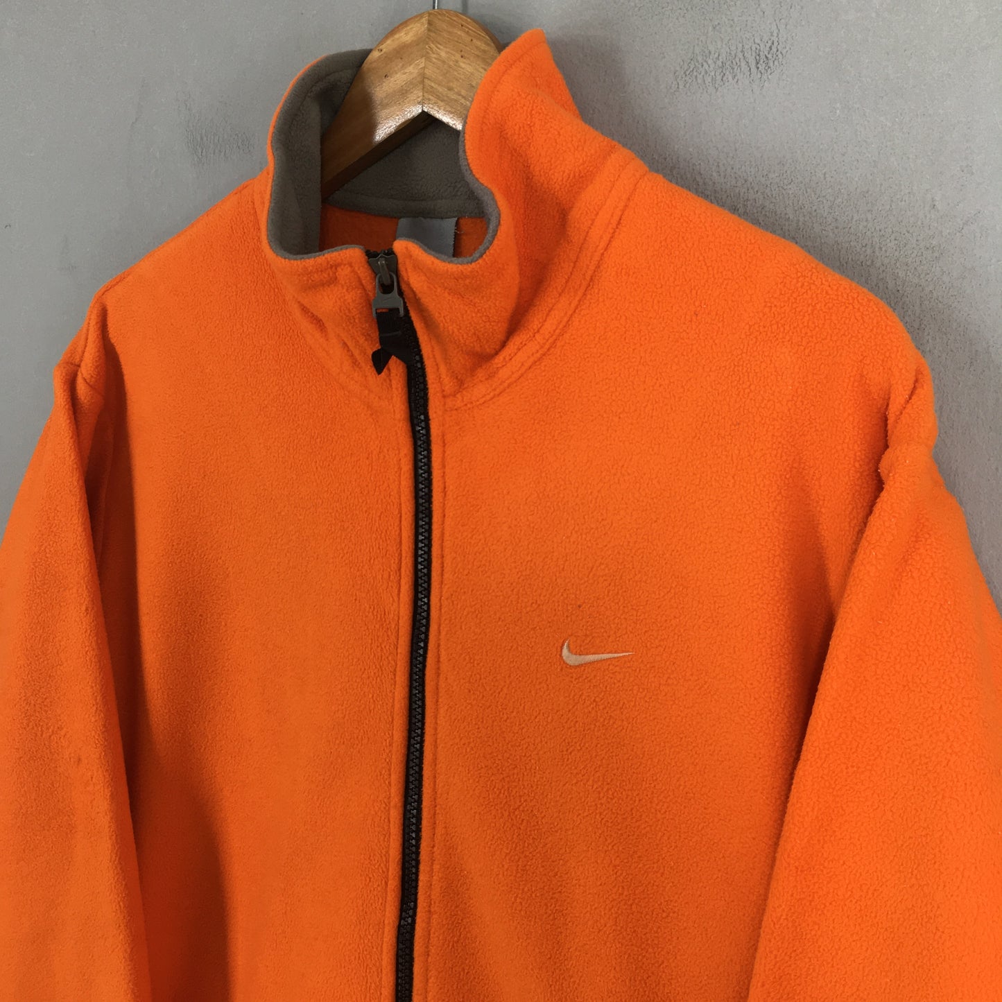 Nike Fleece Orange Zipper Sweatshirt Medium