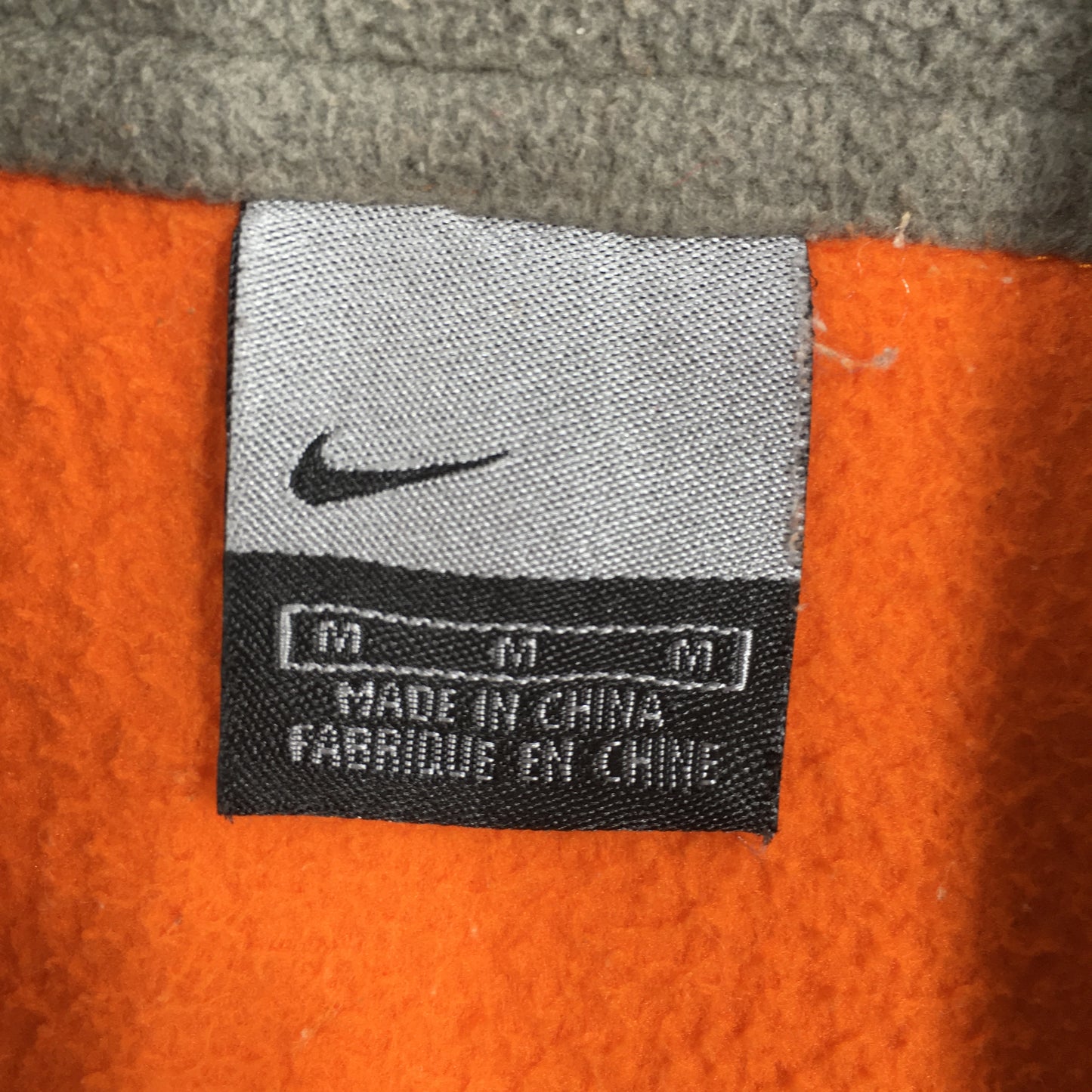 Nike Fleece Orange Zipper Sweatshirt Medium