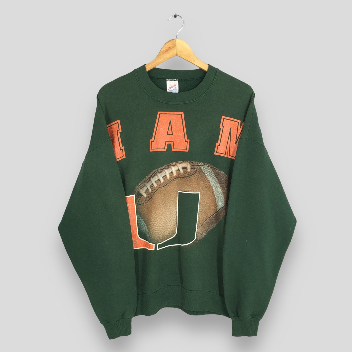 University of Miami Hurricanes Green Sweatshirt XLarge