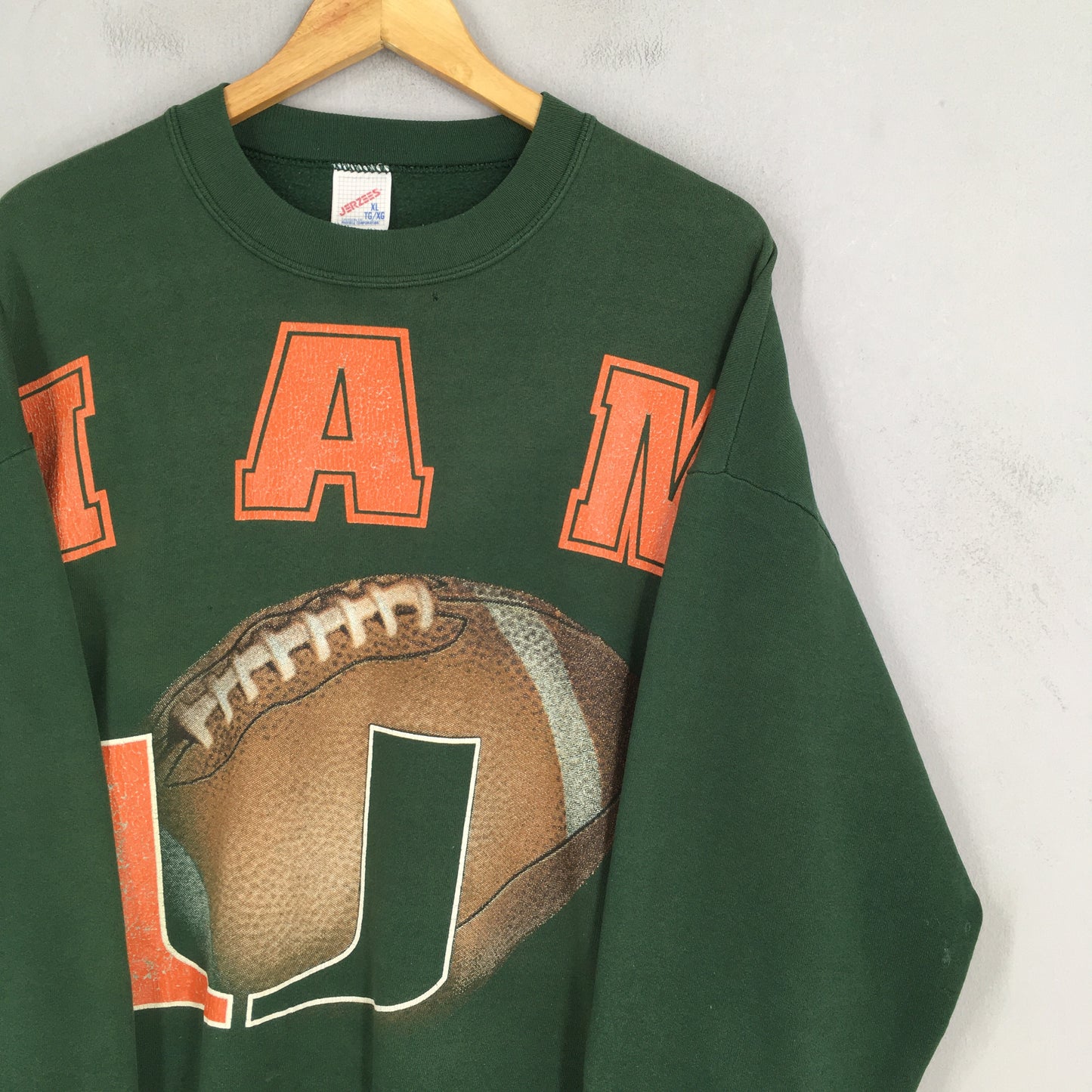 University of Miami Hurricanes Green Sweatshirt XLarge