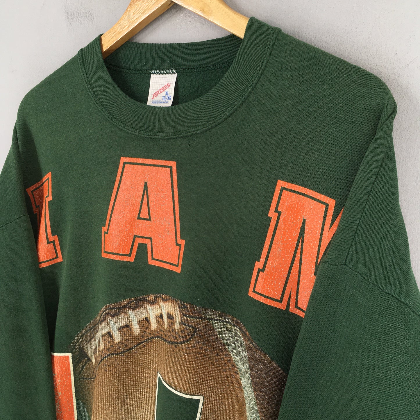 University of Miami Hurricanes Green Sweatshirt XLarge