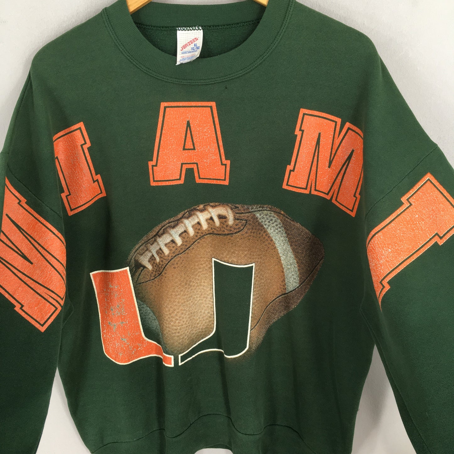 University of Miami Hurricanes Green Sweatshirt XLarge