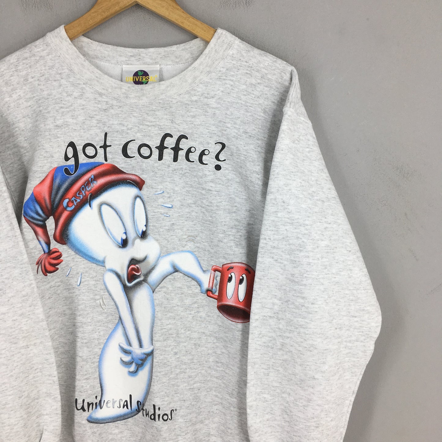 Casper Ghost Got Coffee Sweatshirt Small