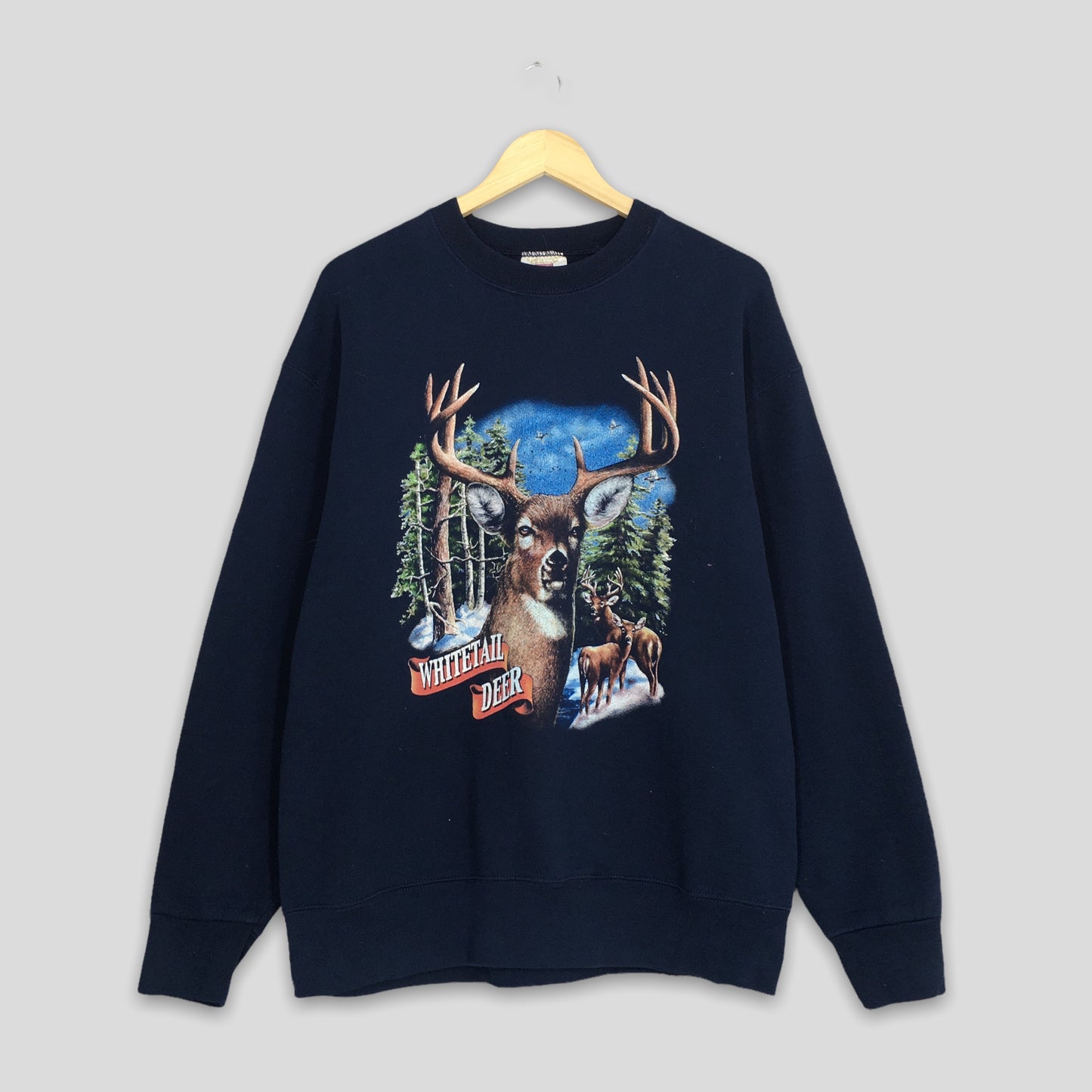 Whitetail Deer Animal Sweatshirt Large