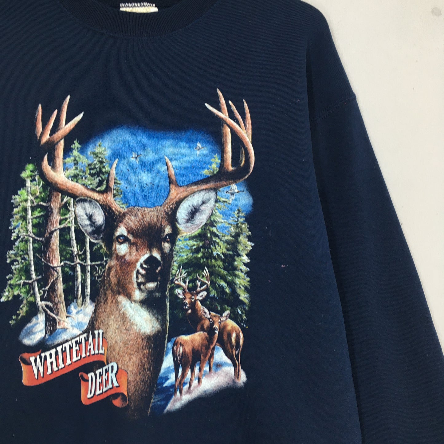 Whitetail Deer Animal Sweatshirt Large