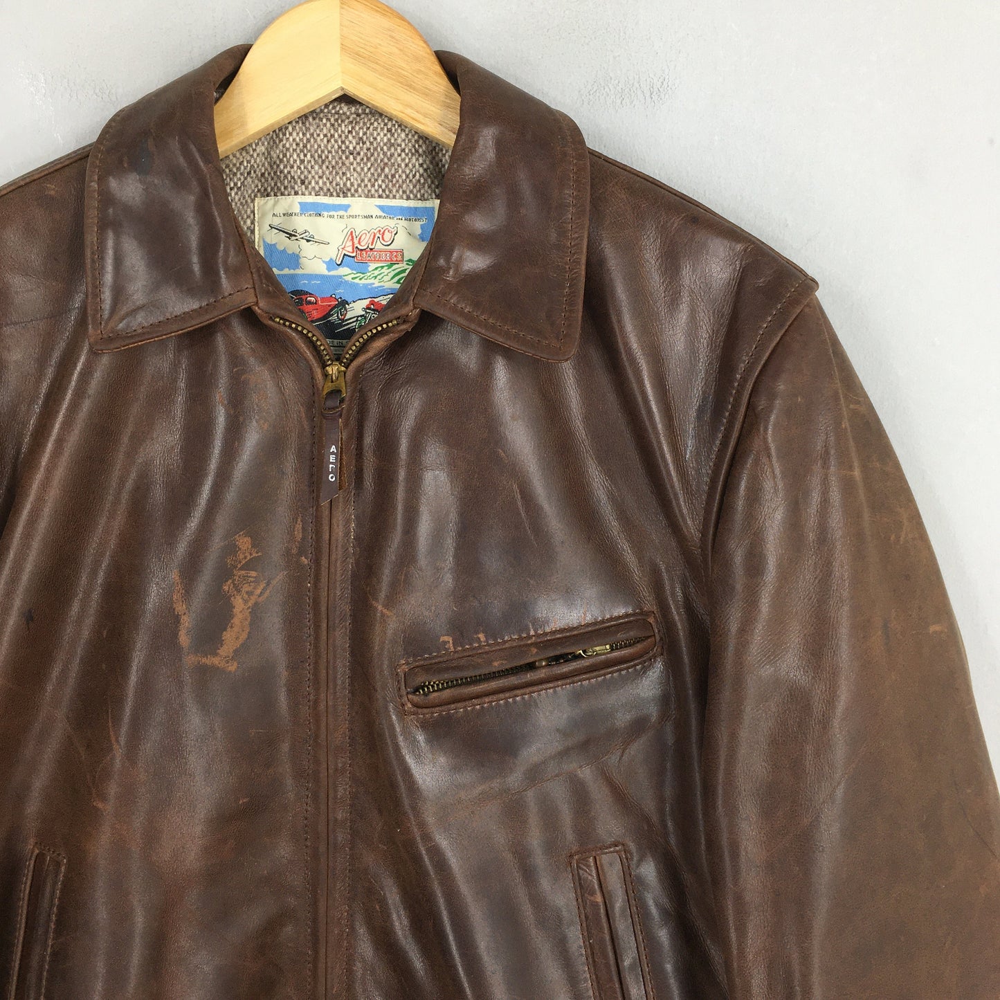 Aero Leather Steerhide NYC Punk Jacket Medium