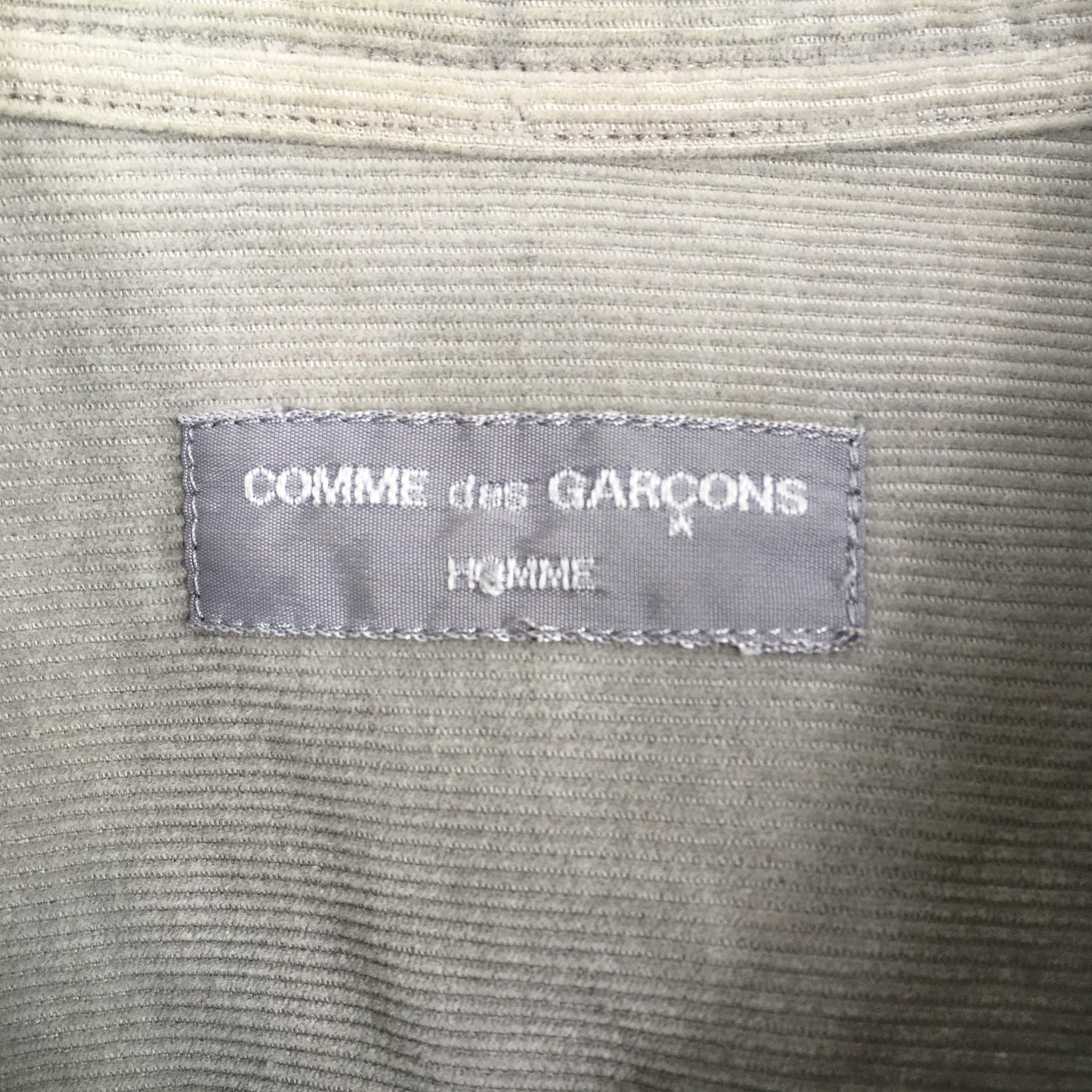 Comme Des Garcons Homme Buttondown Gray Corduroy Shirt Large