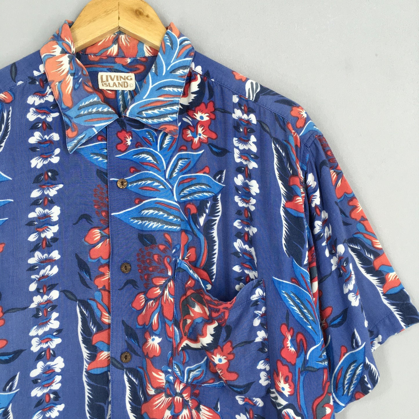 Living Island Hibiscus Flower Tropical Hawaii Shirt Large