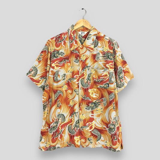 Rockabilly Hawaiian Dragon Shirt Large