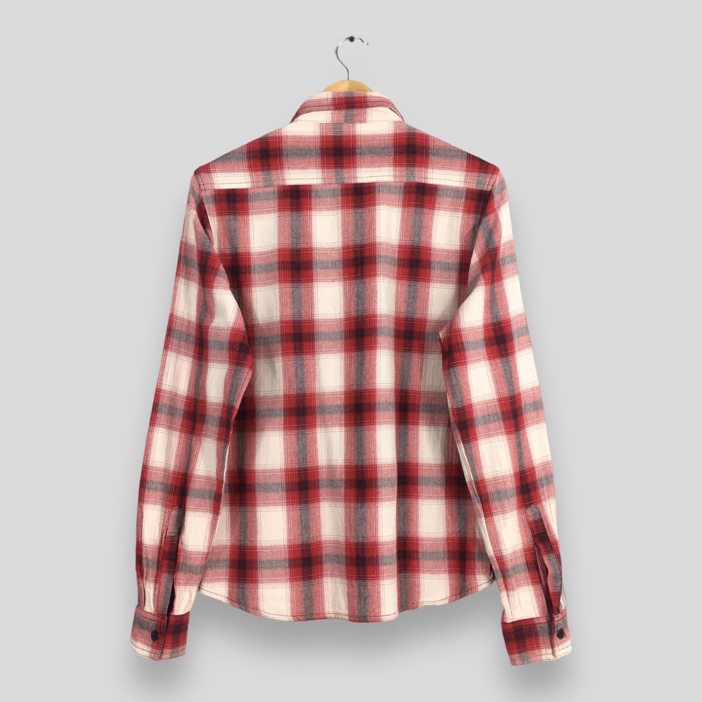 Jackrose Japan Plaid Shadow Red Flannel Shirt Small