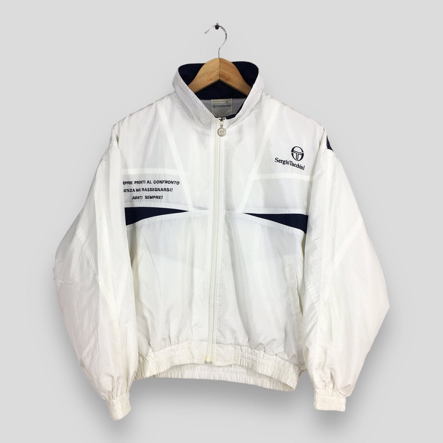 Sergio Tacchini Windbreaker White Jacket Small