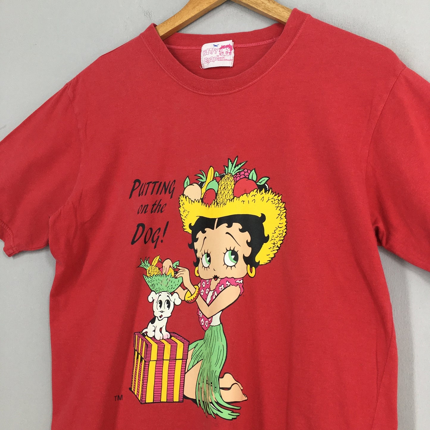 Betty Boop Hawaii Hula Girl Red T shirt Medium