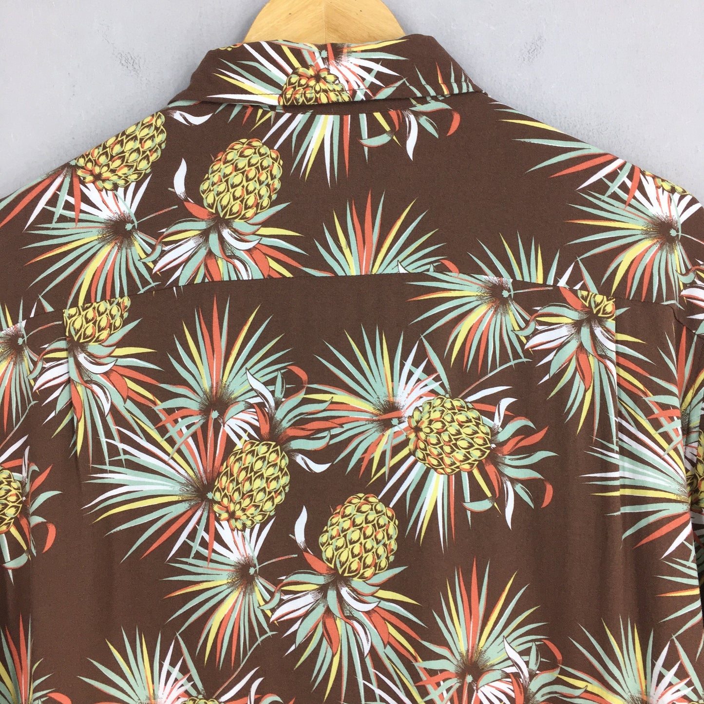 Aloha Tropical Pineapples Hawaii Rayon Shirt XLarge